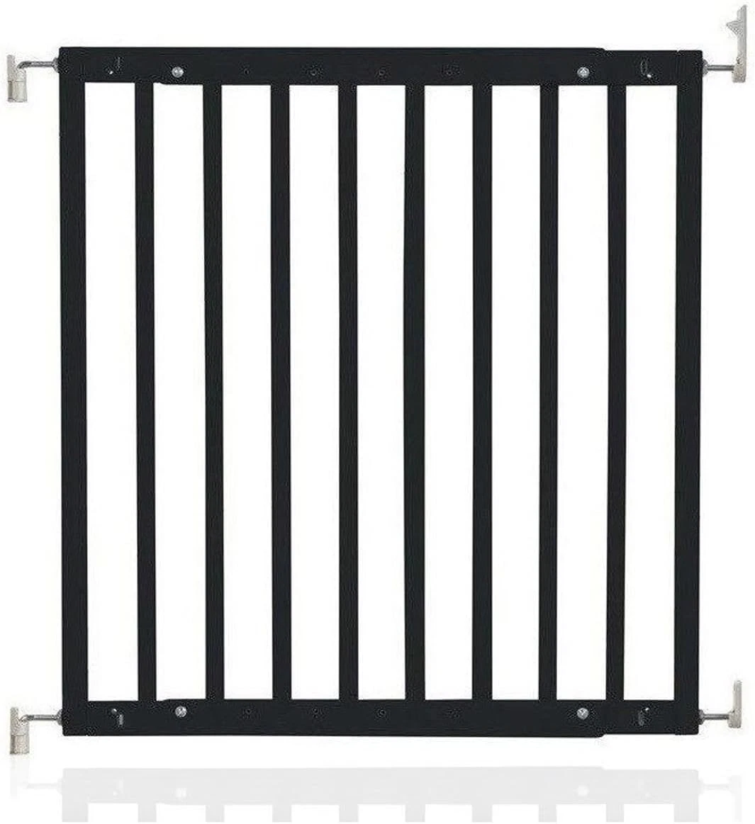 Chunky Wooden Screw Fit Stair Gate, Black, 63.5Cm - 105.5Cm, Wood Baby Gate, Scr