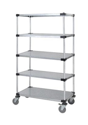 Quantum Storage Systems - M1836sg47-5 - Solid Shelf Mobile Cart 5 Shelves - 74in