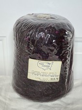 Yarn Country St Andre Dark Purple Shimmer Fuzzy Texture Yarn Cone 1.09 Pound