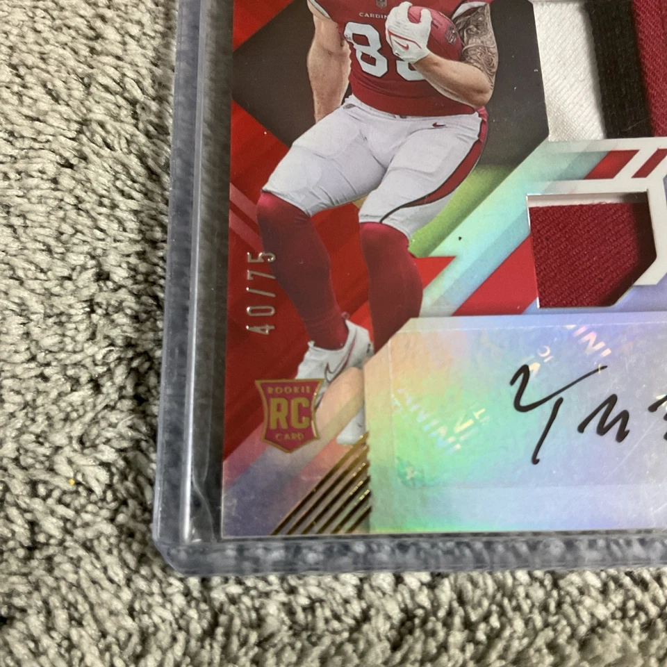 2022 Panini XR - Rookie Triple Swatch Autographs Trey McBride #237 Red /75 - Image 2 of 4