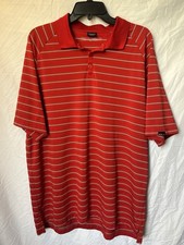 Oakley Men's Red Striped Polo Shirt Size XL, Short Sleeve, Golf Casual