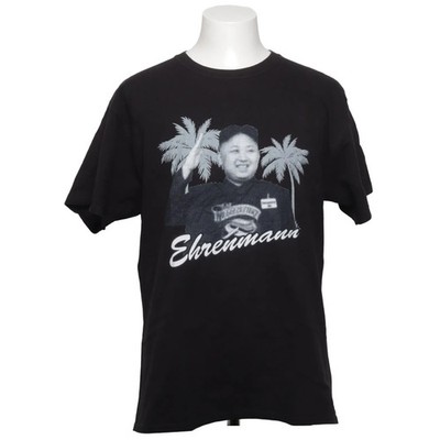 Hanes, T-shirt, Größe: L, Schwarz, Baumwolle, Print, Herren #l21