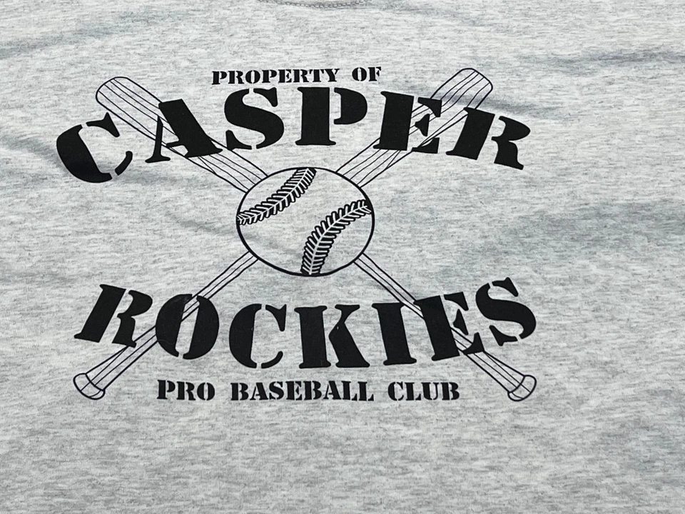 复古 2000 年代 Casper Rockies Defunct MILB 棒球队灰色 T 恤 - XL - 罕见 — 第 2/4 张图片