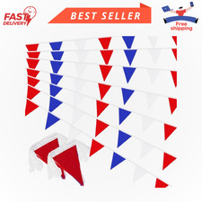 Red White and Blue Pennant Banner Flags String Red White Blue DIY Triangle Garla