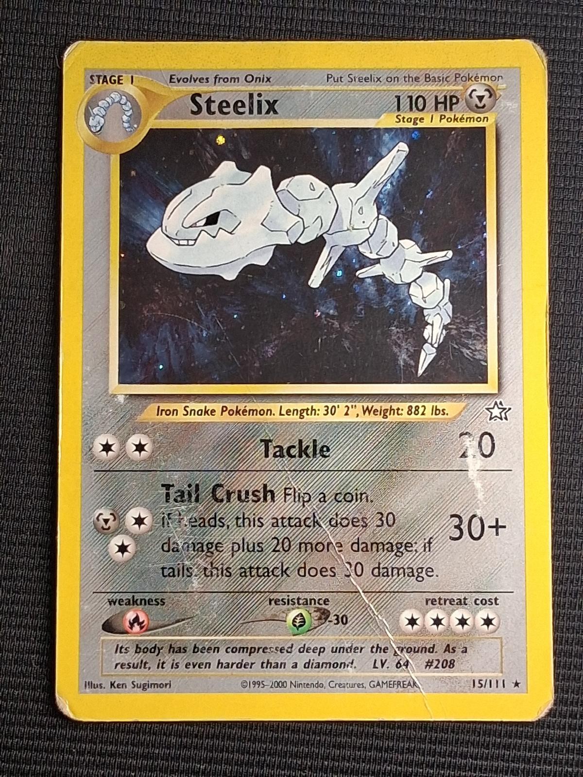 Steelix 15/111 Holo Rare Neo Genesis Pokemon DMG