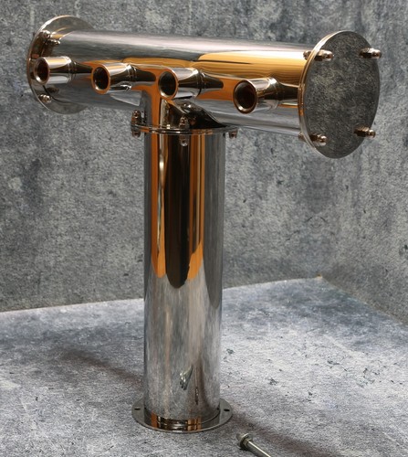 Stainless Steel Draft Beer Tower 4 Faucets Beer Pump T-Tower
