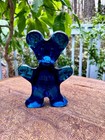 Excellent and Vintage Bergdala Glasbruk Sweden Crystal Blue Glass Bear — photo 3