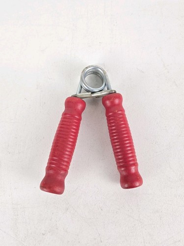 Vintage Hand Grip Exercise Strengthening Tool - Red Wood Handle Gym Equipment