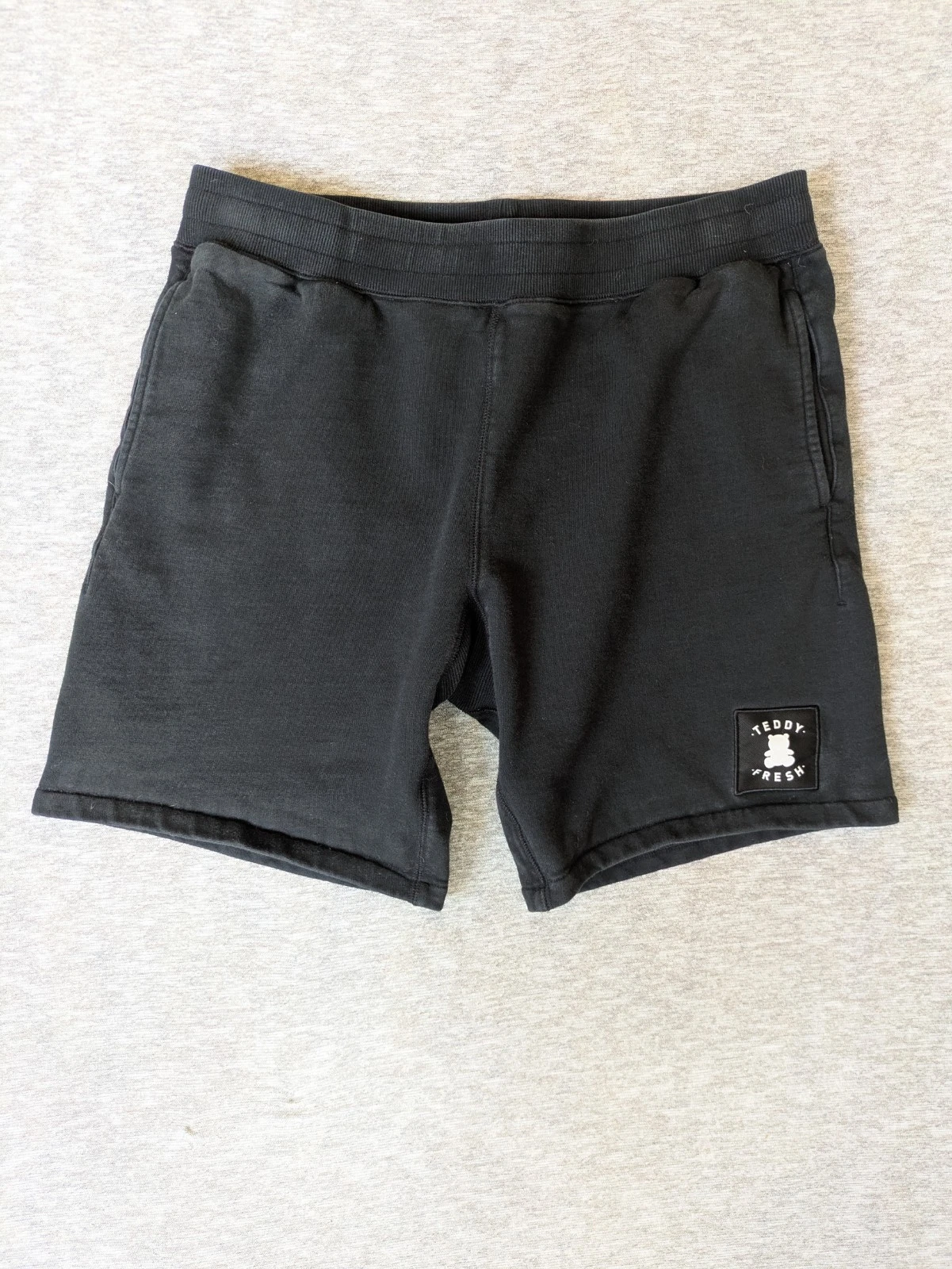 Teddy Fresh Shorts Mens XL Black Fleece Drawstring Athletic Casual Comfy Logo