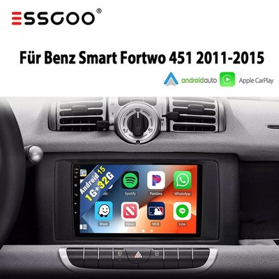 Für Smart Fortwo 451 2010-2015 Android 15 Autoradio GPS Navi Carplay WIFI RDS FM