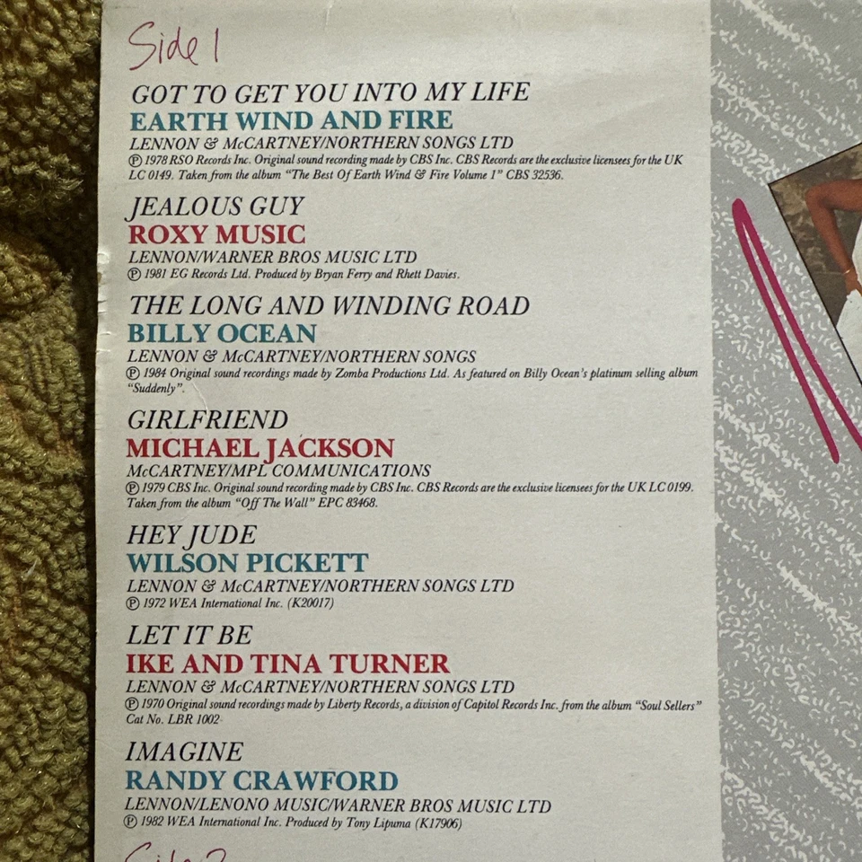 THE SONGS OF LENNON & McCARTNEY WITH A LITTLE HELP FROM THEIR FRIENDS (1985 LP) - Image 3 of 4