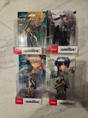 Amiibo Cloud FFVII Player 1 Sephiroth Byleth Corrin set lot of 4 Super smash bro