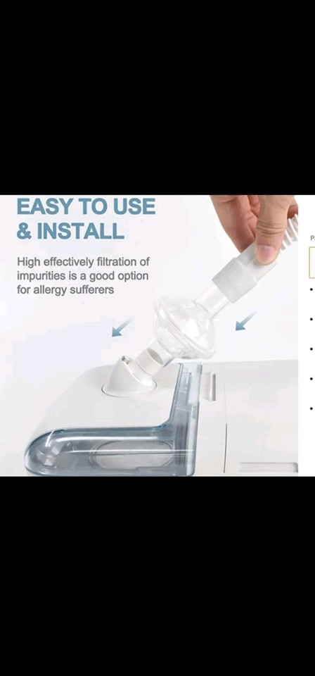 Easyturn Universal Fit In-Line Bacterial Viral Filters For CPAP BiPAP Hose Apnea Snoring My I.131678527 - Foto 3