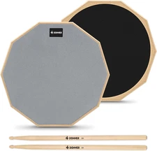 Drum Practice Pad 8 Inches, Silent Practice Drum Pad 2-Sided with Drum Sticks -