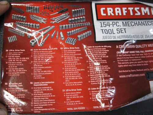 Sears Craftsman USA Nos 154pc Mechanics Tool Set Socket Ratchet 33154 Case - Picture 9 of 10