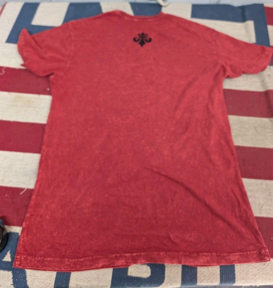 Affliction Men's Red Skull Crows Graphic Print Crew Neck T-Shirt L View 4