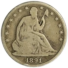1891 SEATED LIBERTY HALF DOLLAR ~ NICE AND BOLD GOOD+! (INV#1)