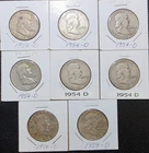 1954-D Franklin Half-Dollar 90% SILVER Coin, Good Condition 1 From Lot Of 8