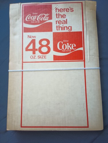 RARE 1970s NOW 48 oz SIZE Drink Coca Cola Cardboard Display 9.5 X 14 STACKABLE