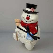 Rae Dunn x Frosty The Snowman 10.5" Winter Christmas Canister Cookie Jar NEW!