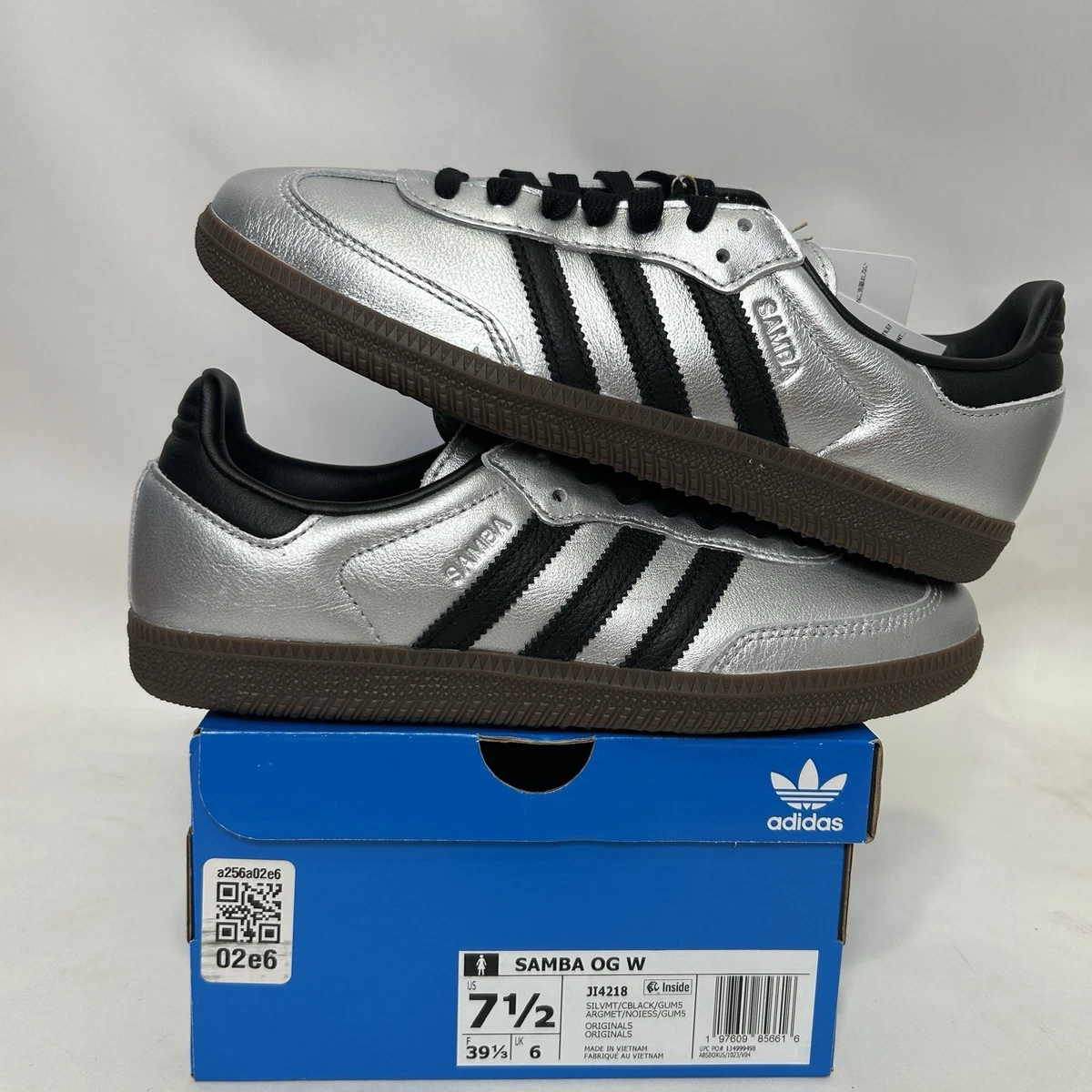 adidas Samba Silver Metallic Black Gum W for sale | eBay