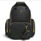 Huggies Signature Hug Pack Diaper Backpack, Black Leather, O/S