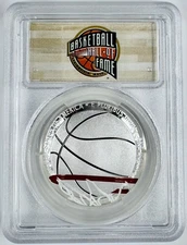 2020 P $1 Basketball Hall of Fame Silver Coin PCGS PR70DCAM Colorized FDOI NBA