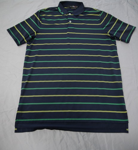 Ralph Lauren Shirt Mens Small Blue Striped RLX Golf Tennis Casual Polo