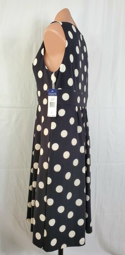 Chaps Pacific Heights Black White Polka Dot Sleeveless Dress Size Large NWT - Picture 10 of 12