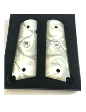  1911 GRIPS for Colt Rock Island & Clones Silver Punisher & Mother of Pearl IMOP
