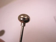 1-3/4" Doorknob Ball Screw Ends Silver Tone Vintage Collar Bar L465