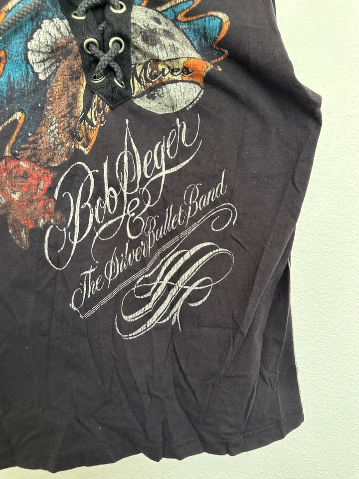 Trunk Ltd Bob Seager Gráfico Tanque Con Cordones De Colección Sin Mangas Negro Para Mujer Mediano Foto 4 de 4