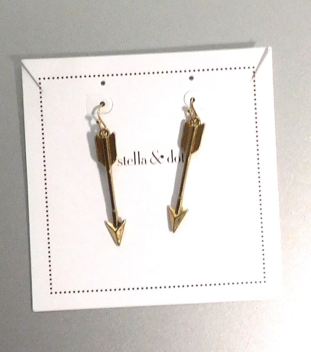 Stella Dot Gold Arrow Earrings New on Card!