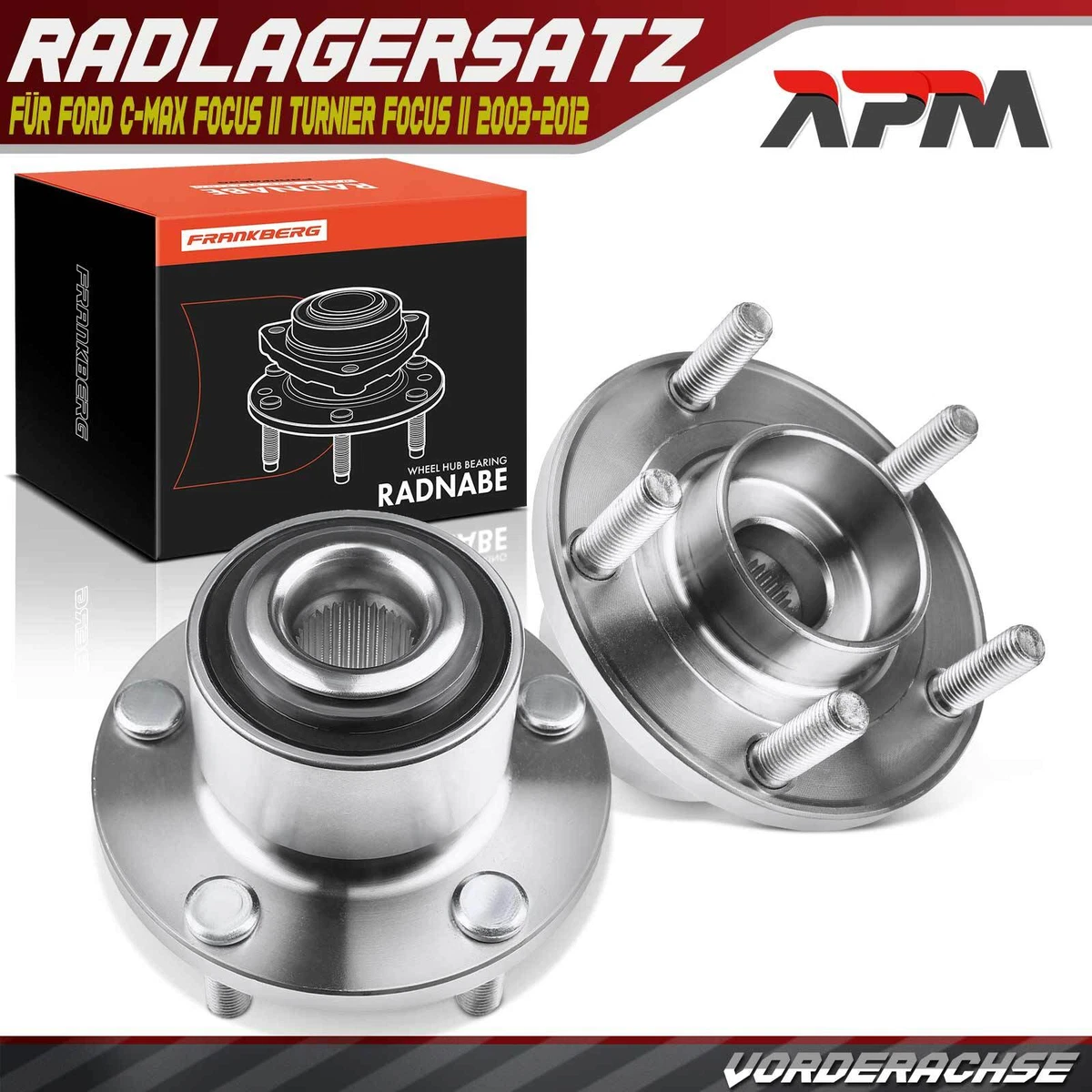 ATEC Germany – Set Cuscinetto Ruota Posteriore Con Sensore ABS Integrato Per Ford C-MAX Mk2 E Grand C-MAX (5 Fori, Flangia 136mm)