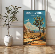 Joshua Tree National Park - Vintage-Style Travel Poster. Serenade of the Desert