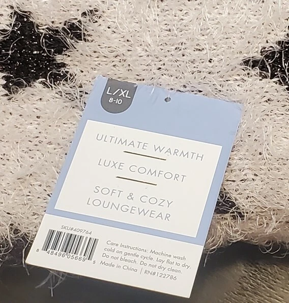 Woman's Lurex Bear Critter Slipper Non Slip Sock 8-10 Ultimate Warmth Luxe (A2) - Image 2 of 4