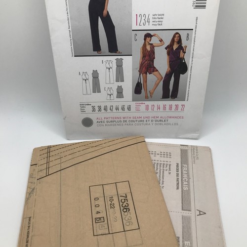 Burda Style 7536 Womens 10-22 Jumpsuit in Two Lengths Sewing Pattern UNCUT - Picture 5 of 6