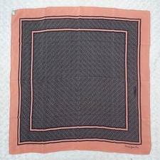 Francoise Guerin Paris Orange Black Silk Scarf Scarves 33" X 34" O331