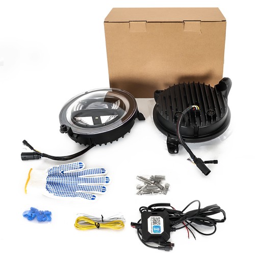 For Jeep Wrangler JL Gladiator JT 9" RGB Halo LED Headlights + Fog Lights Combo - Picture 13 of 19