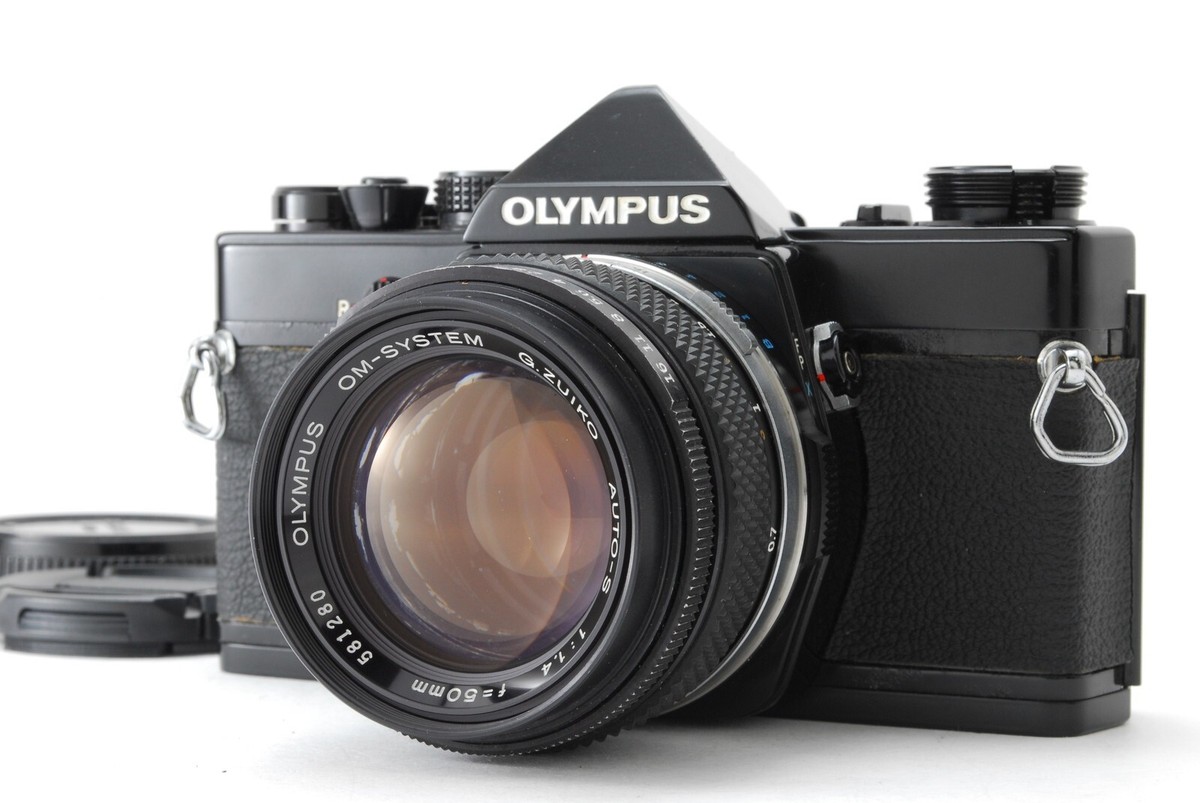 オリンパス OM-1 BLACK G.ZUIKO AUTO-S 50mm 1.4 NEAR MINT ] Olympus OM-1 Black SLR film camera G.Zuiko Auto