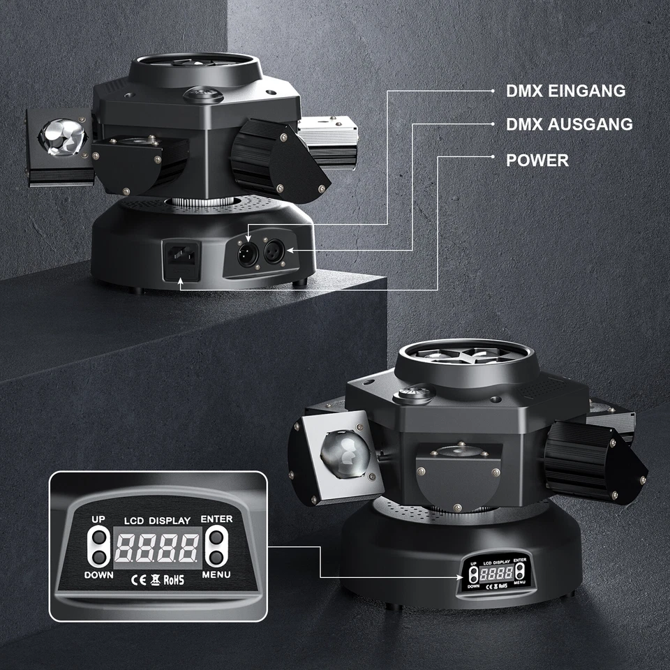 200W Strobe Laser Moving Head 6 Lichtarmen RGBW Beam Partylicht DMX DJ Show Club - Bild 3 von 4