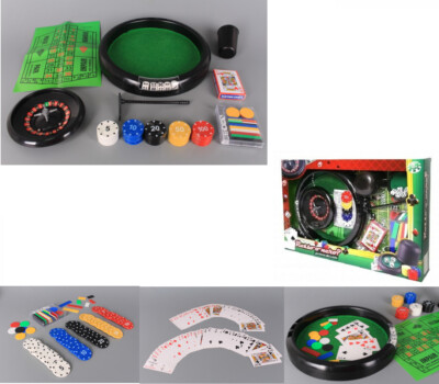 Casino Spiel Roulette Grünes Tuch Würfel Karten Chips yahtzee Poker Black Jack