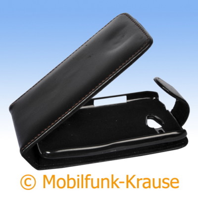 Flip Case Etui Handytasche Tasche Hülle f. HTC Wildfire (Schwarz)