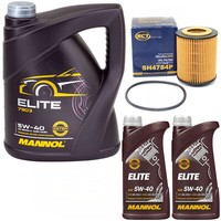 MotoröL Set Mannol Elite 5W40 API 7 Liter + ÖLfilter FüR Audi A6 Avant 3.2 FSI