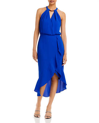 #ad AQUA Midi Crepe Ruffle Dress 10A 2671 $18.99