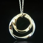 14k yellow white Gold plated classy pendant necklace