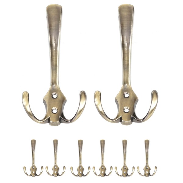 8Er-Set Garderobenhaken MCW-D46, Haken Wandhaken Kleiderhaken, Farbe: Messing-image