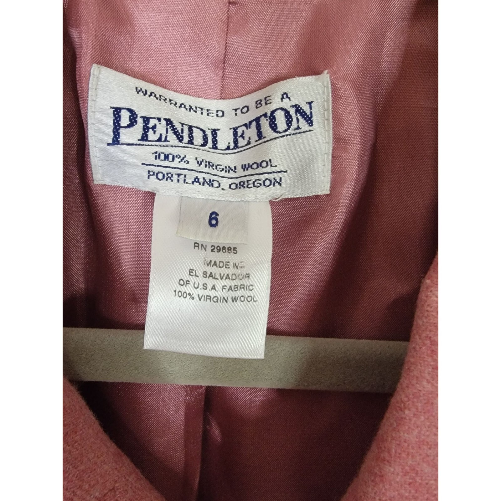 Pendleton Pink Button 100% Virgin Wool Blazer siz… - image 5