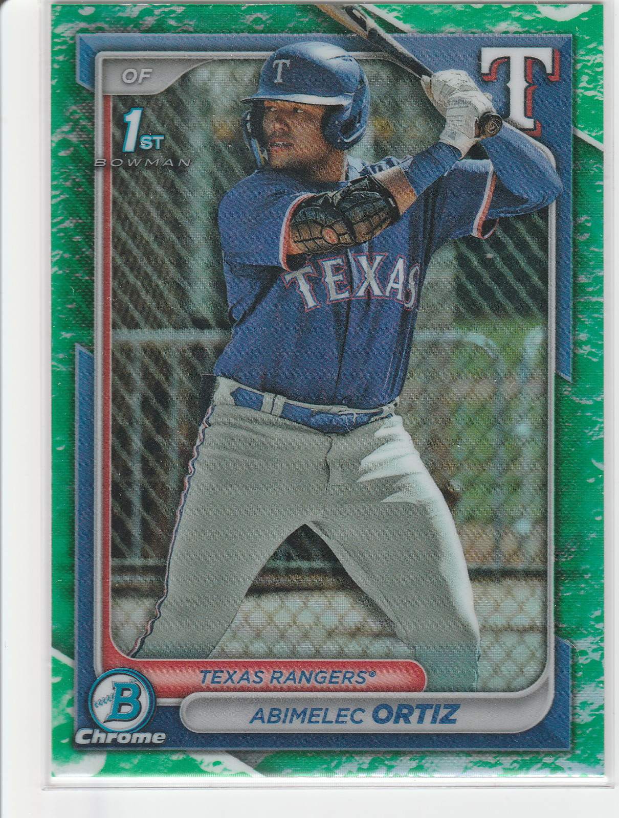 Abimelec Ortiz 2024 Bowman Chrome Prospects #BCP-16 Lunar Glow Refractor 1st