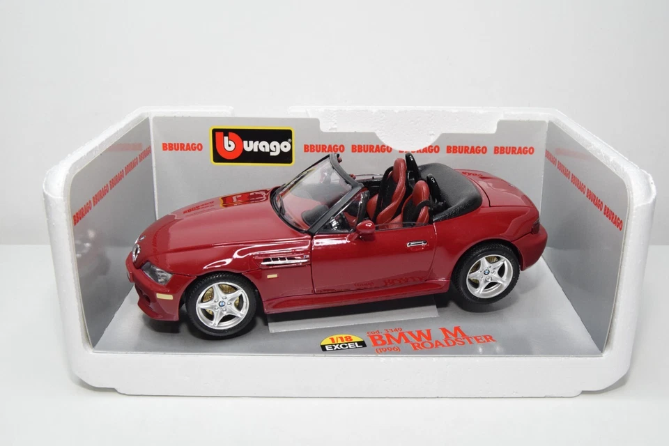 B37 BBURAGO BURAGO 1:18 3349 BMW M ROADSTER Z3 1996 MAROON EXCEL MIB - Image 2 of 4
